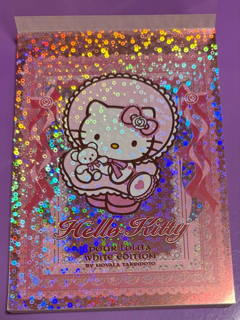 ハローキティ　メモ帳　ホログラムメモ　ロリータ　フリル　2005年製　日本限定