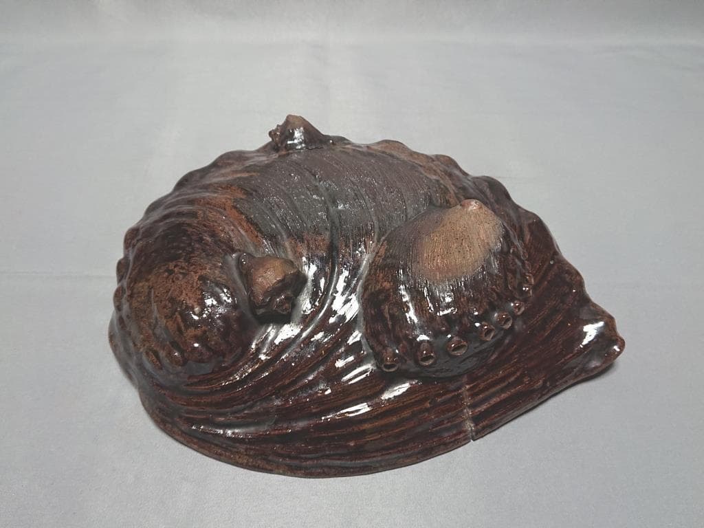 47　旧家蔵出し　茶道具　古高取　鮑型　鉢