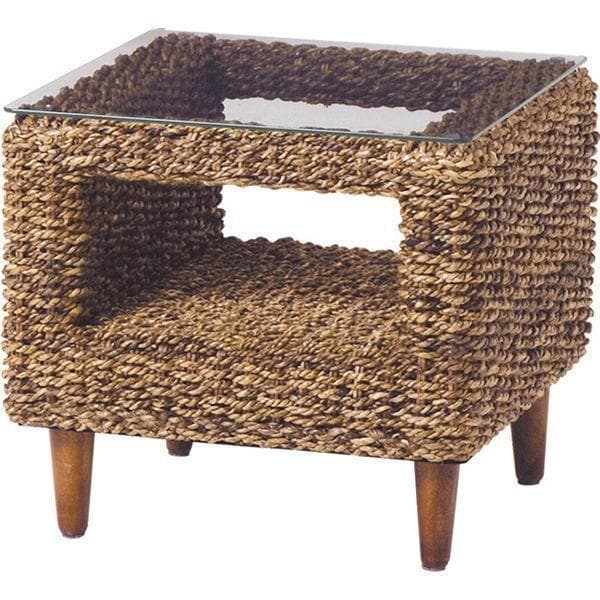 アウトレット送料無料【限定品・新品】★アジアンリゾート風★アバカサイドテーブル