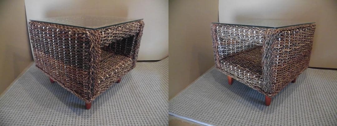 アウトレット送料無料【限定品・新品】★アジアンリゾート風★アバカサイドテーブル