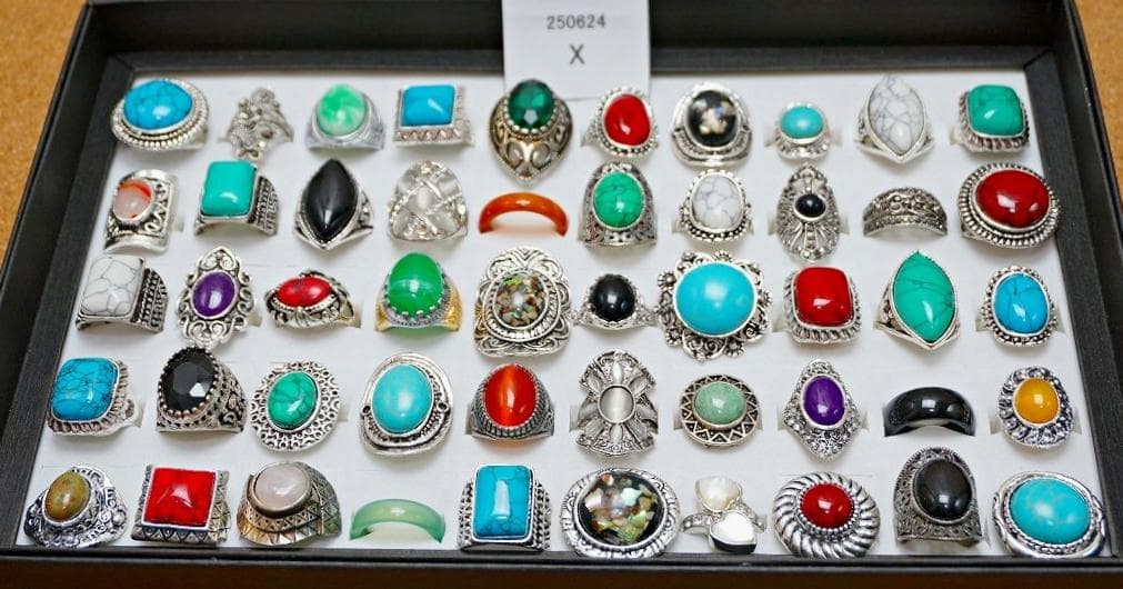 [40A] 天然石 ファッションリング 50点 指輪 Nz9-250624X