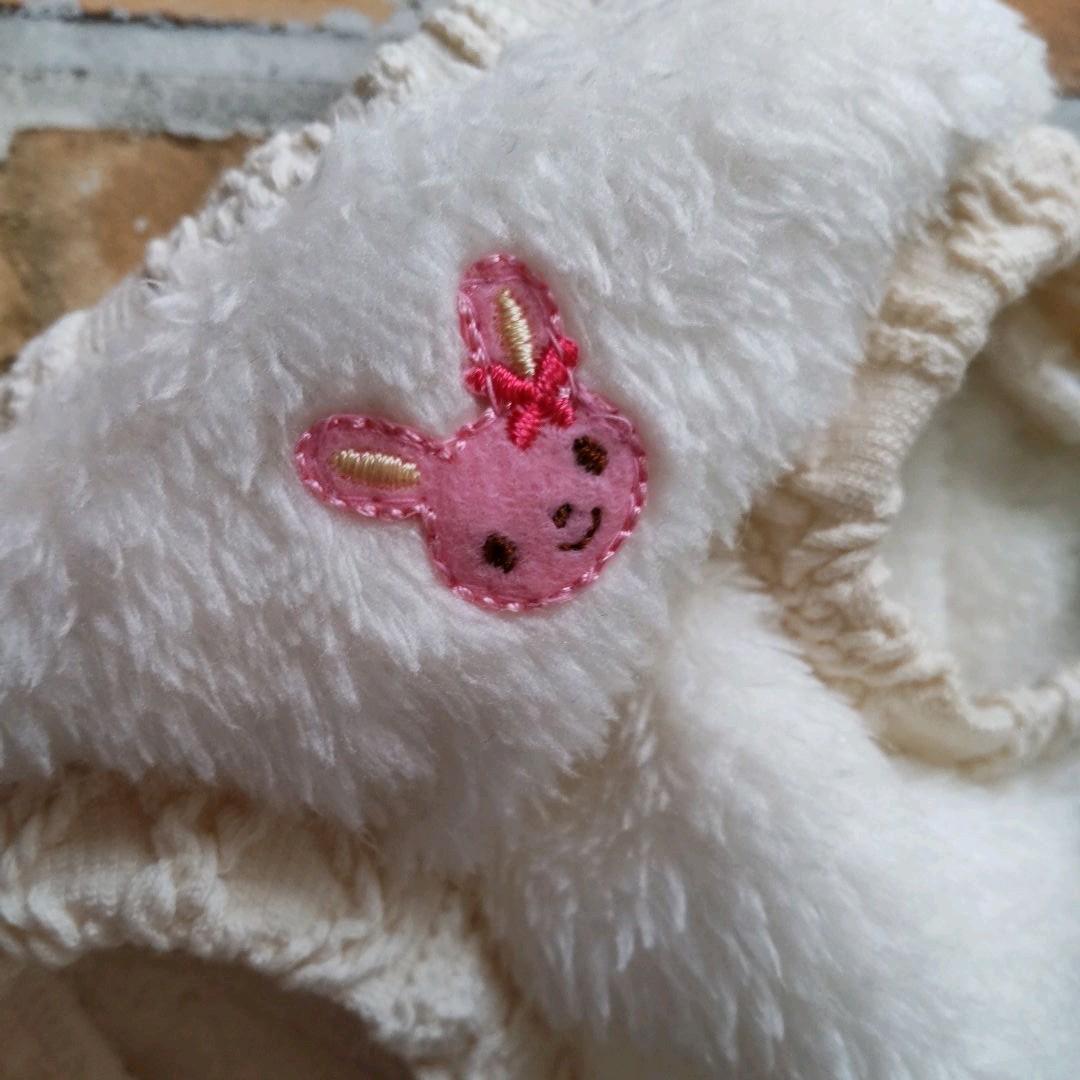 犬服 No.176 ハートチョコ色わんぴ(うさちゃん付き) ハンドメイド