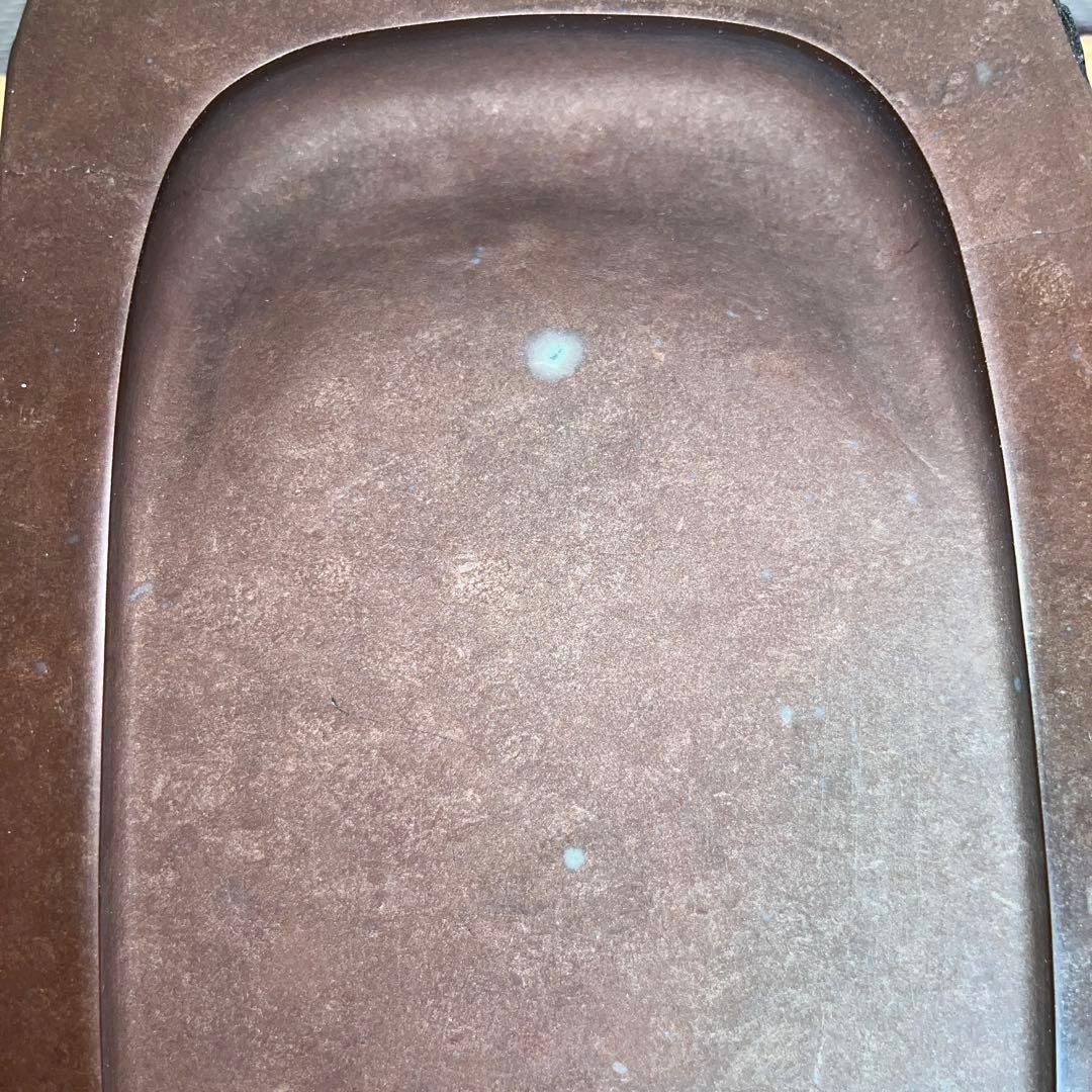 ⭕️赤間硯　野面硯　名工　日枝敏夫　３代目　玉峯　六寸大　大型　シャープな品