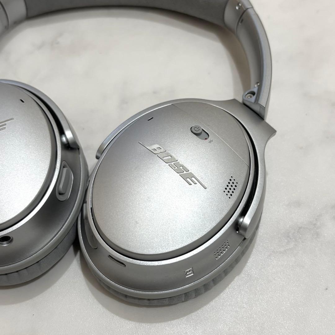 箱付き 廃盤カラー BOSE QC35 ll シルバー イヤーパッド新品交換済
