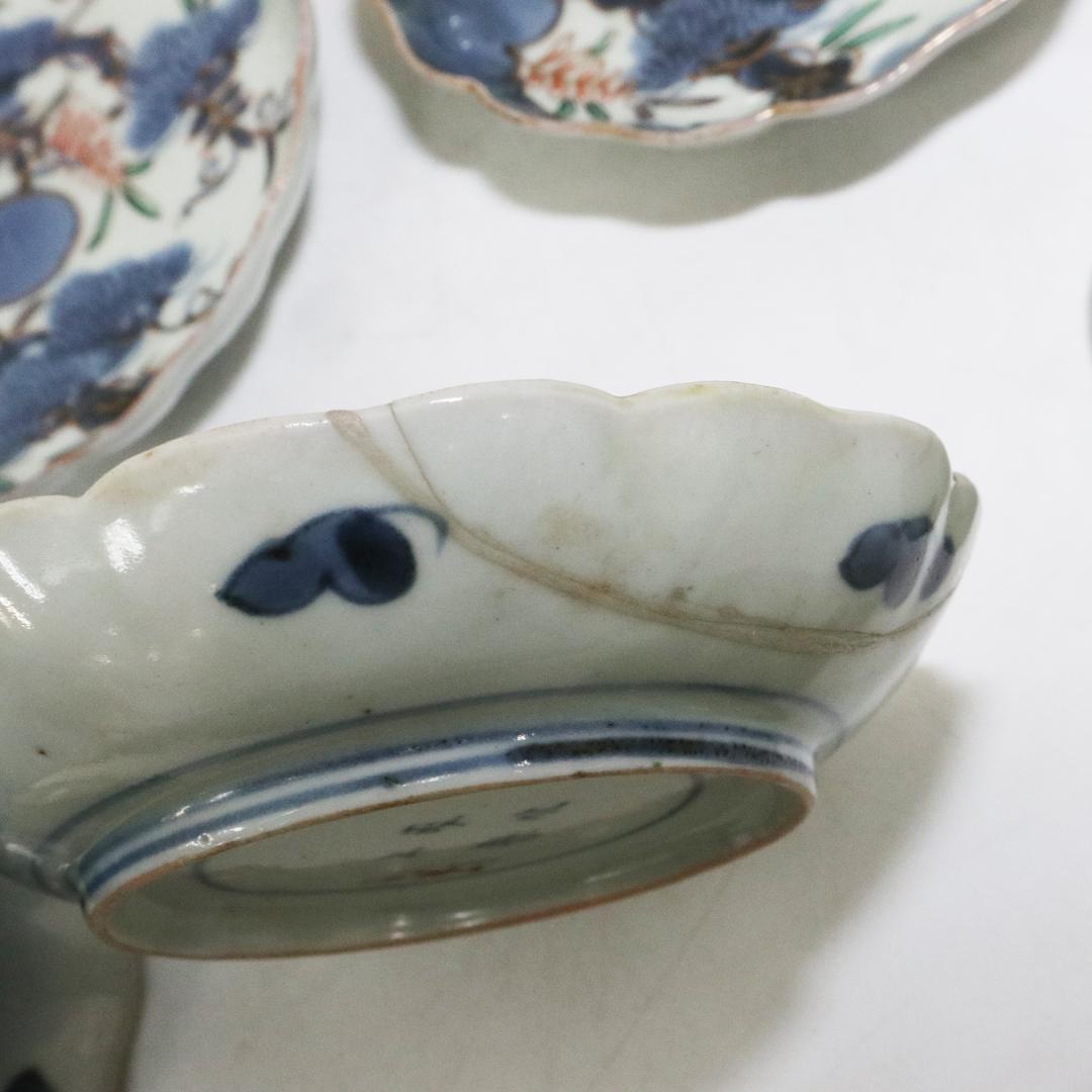 或化年製　小皿　17客　手塩皿 染付 古伊万里