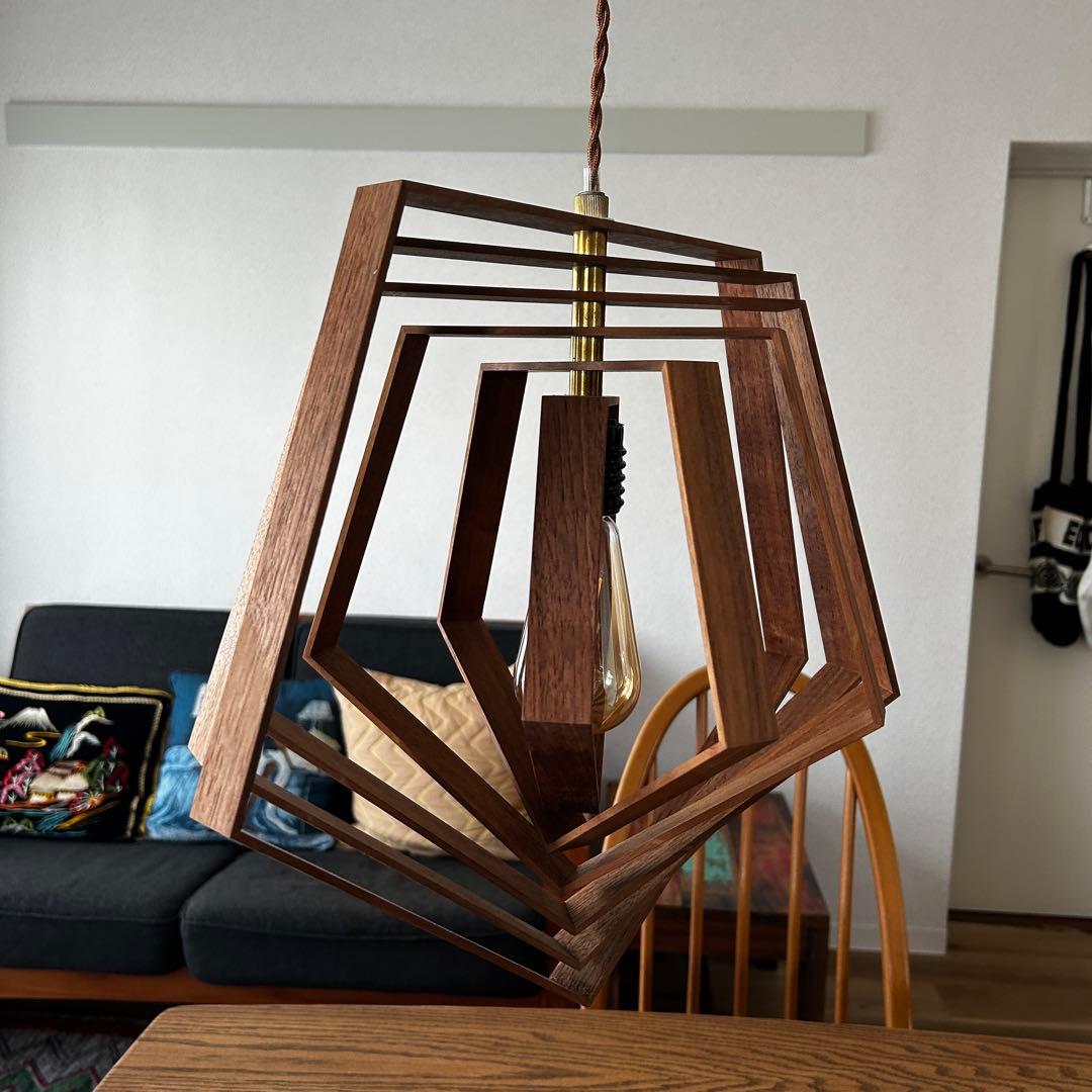 五角形　ペンダントライト ウォールナット