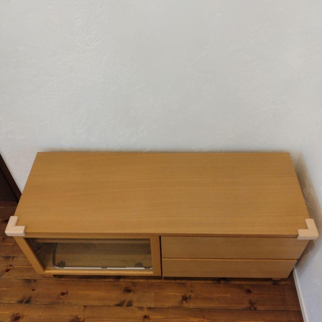 本日セール　無印良品 脚付き　ガラス扉　テレビ台 ナチュラル　 オーク材