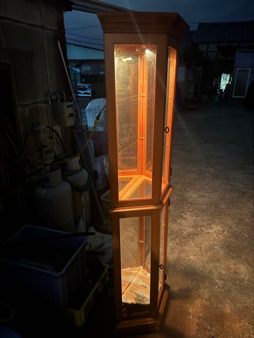 木製ガラスケース LEDライト付き