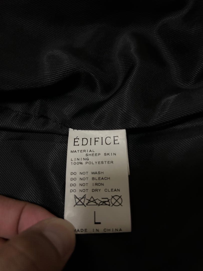 ÉDIFICE ブラックレザーライダースジャケット L