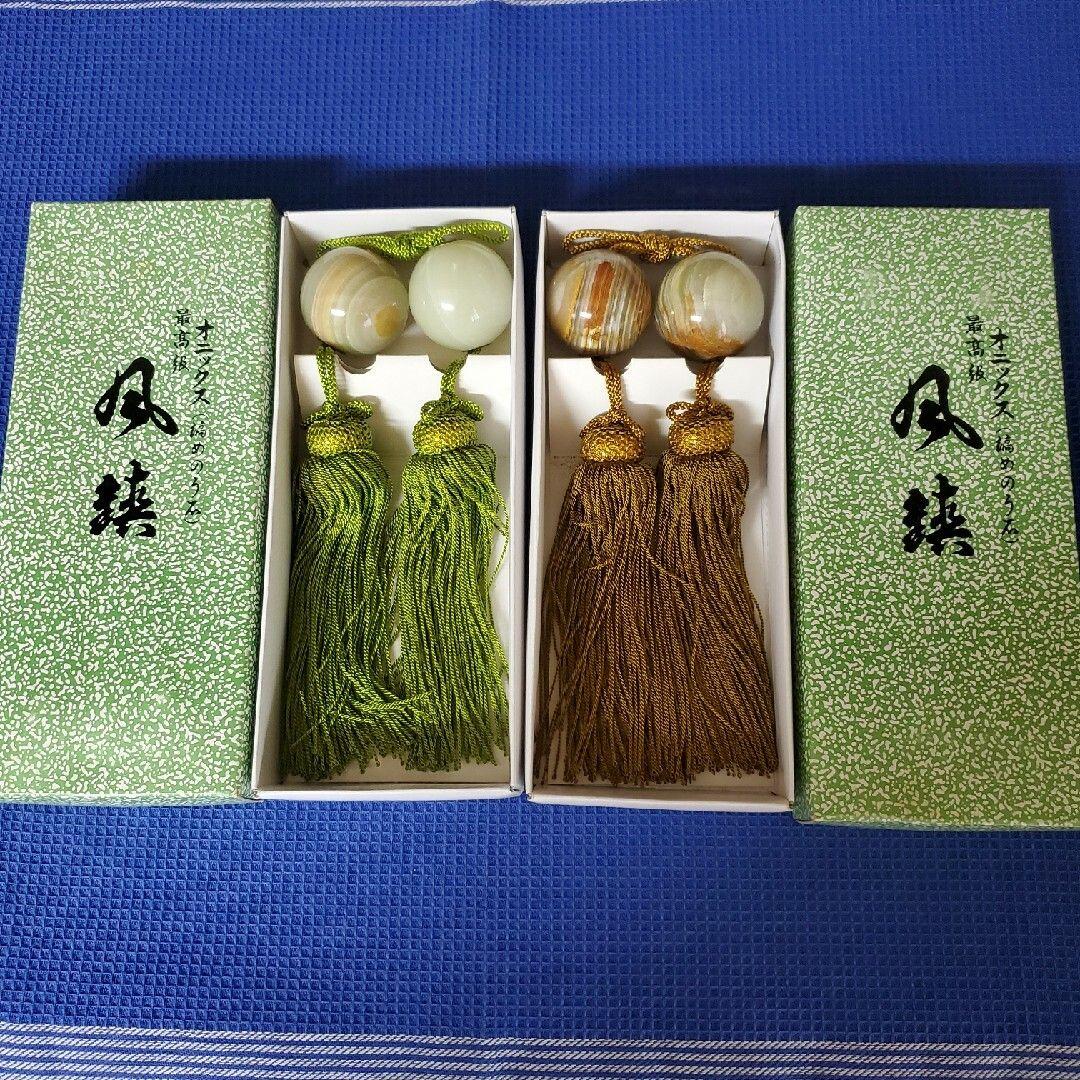 掛軸用タッセルセット（緑・茶色）