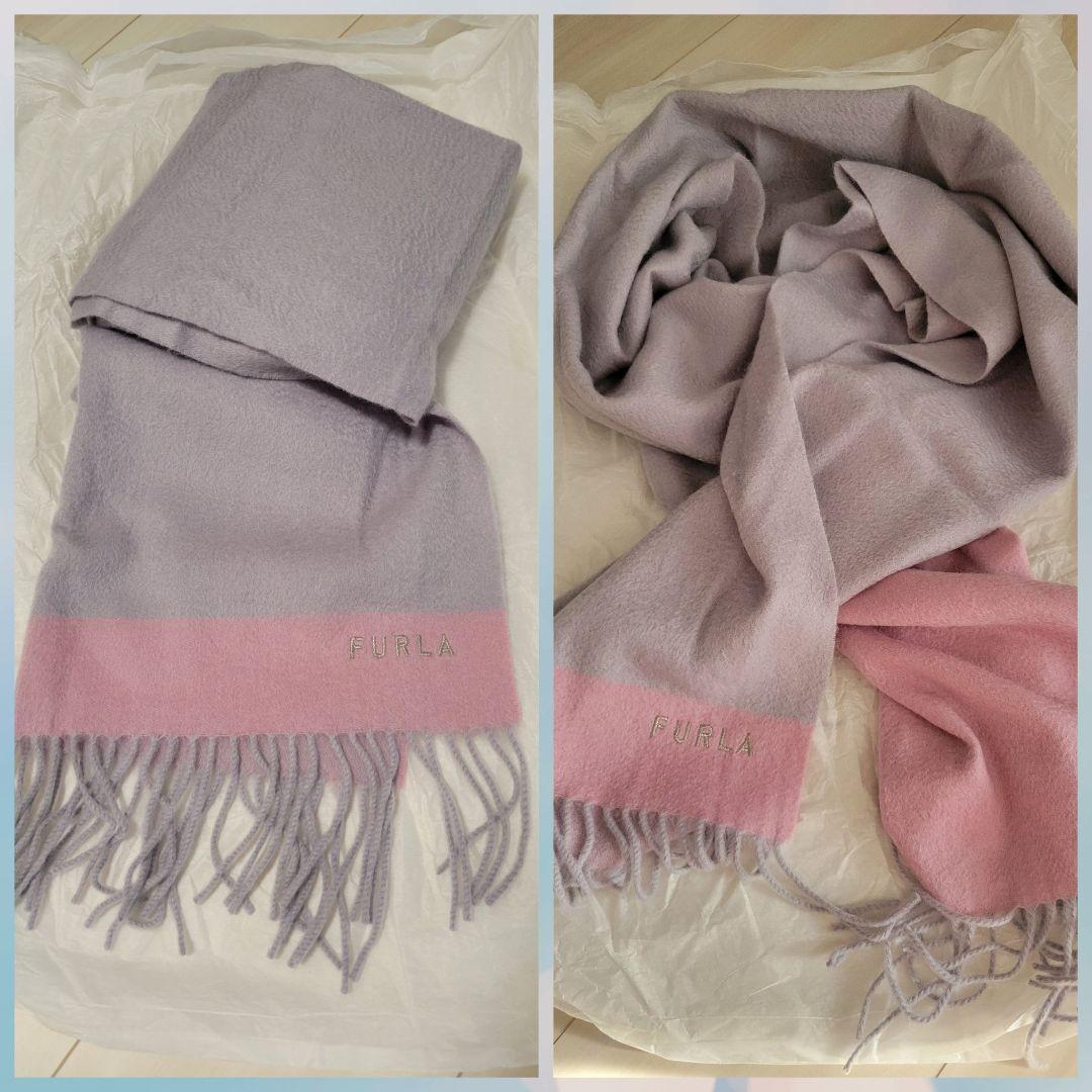FURLA 洗えるカシミヤ マフラー ピンク系 フルラ 新品 カシミヤ100%