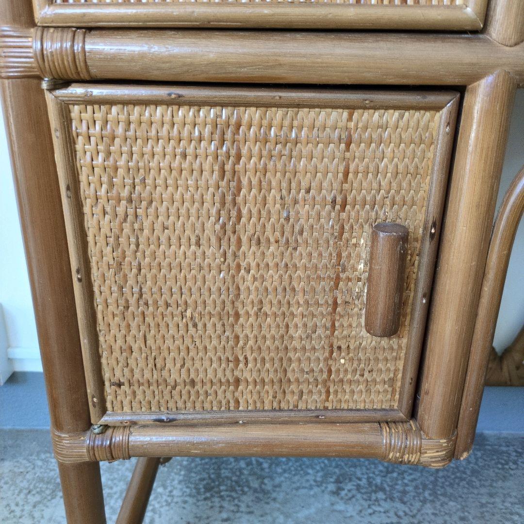 ヴィンテージ　レトロ　ラタン ミラー付きドレッサー