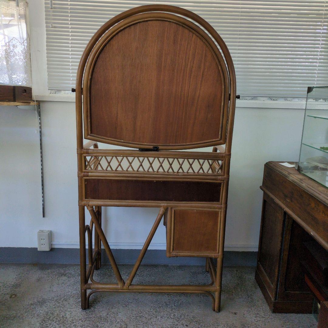 ヴィンテージ　レトロ　ラタン ミラー付きドレッサー