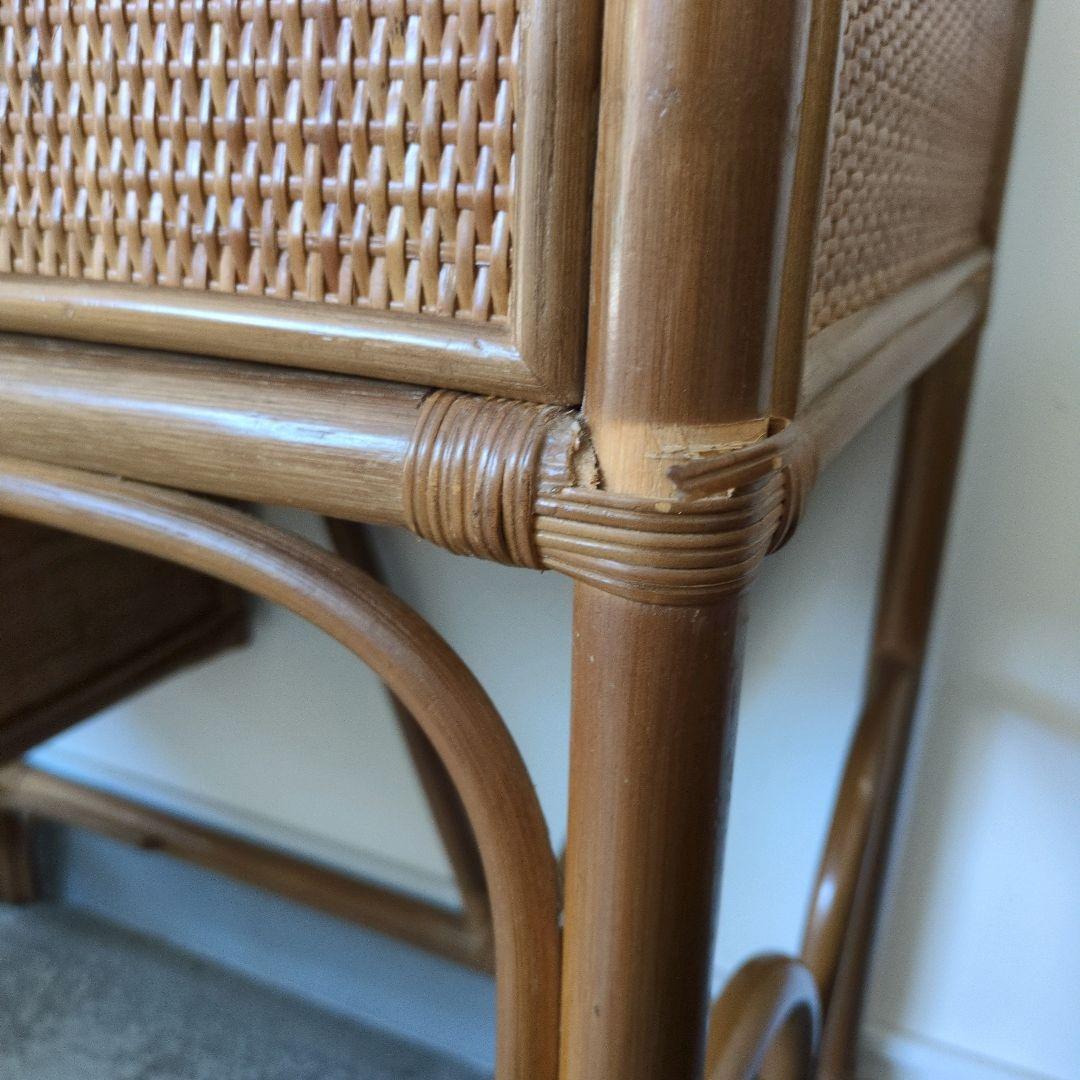 ヴィンテージ　レトロ　ラタン ミラー付きドレッサー