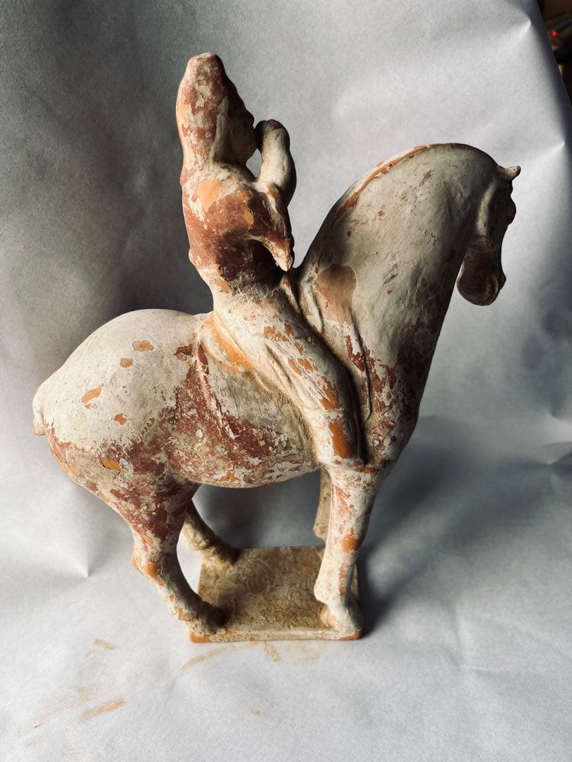 中国 加彩 騎馬人物