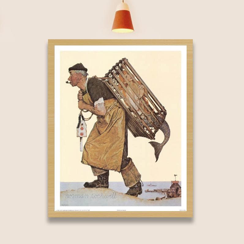 額装品/Fishing/ノーマン ロックウェル/アート/ポスター/インテリア