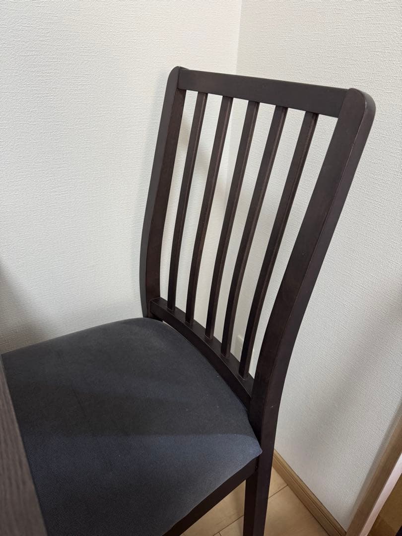 【LAC】テーブル 80/120 x 70 cm ダークブラウン　椅子4脚