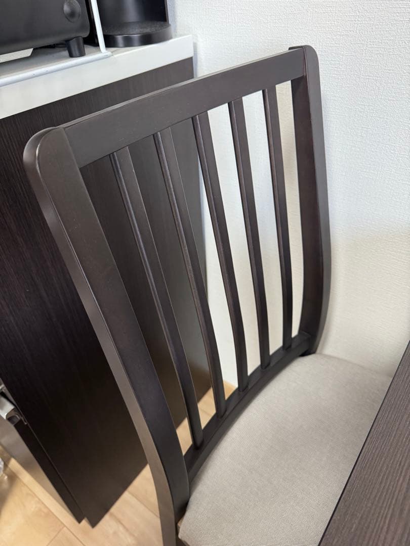 【LAC】テーブル 80/120 x 70 cm ダークブラウン　椅子4脚