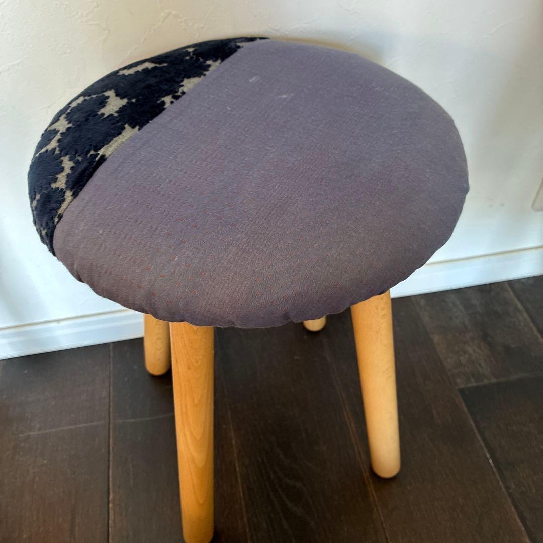 無印良品　ブナ材スツール　ミナペルホネンコラボカバー