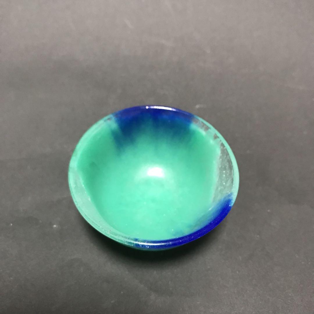 パート・ド・ヴェール　おちょこ 緑青色　ガラス作家作