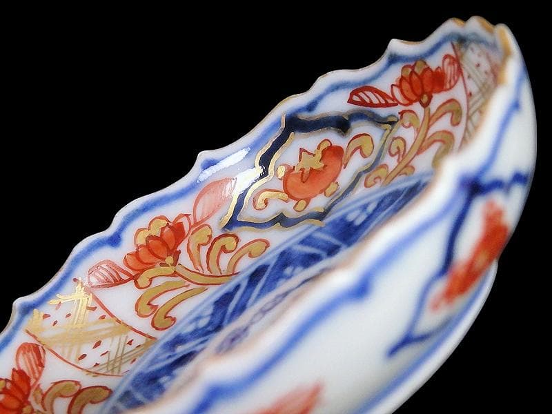 古伊万里　金襴手　花に松竹梅の図　豆皿　E725AS-CYd