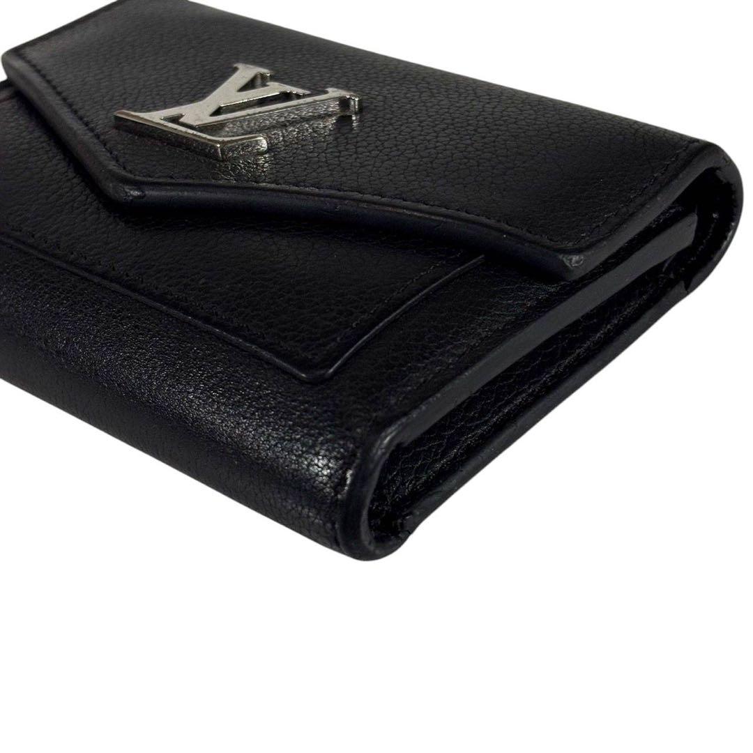 美品 ルイヴィトン マイロックミー 三つ折り財布 ブラック レザー LVロゴ