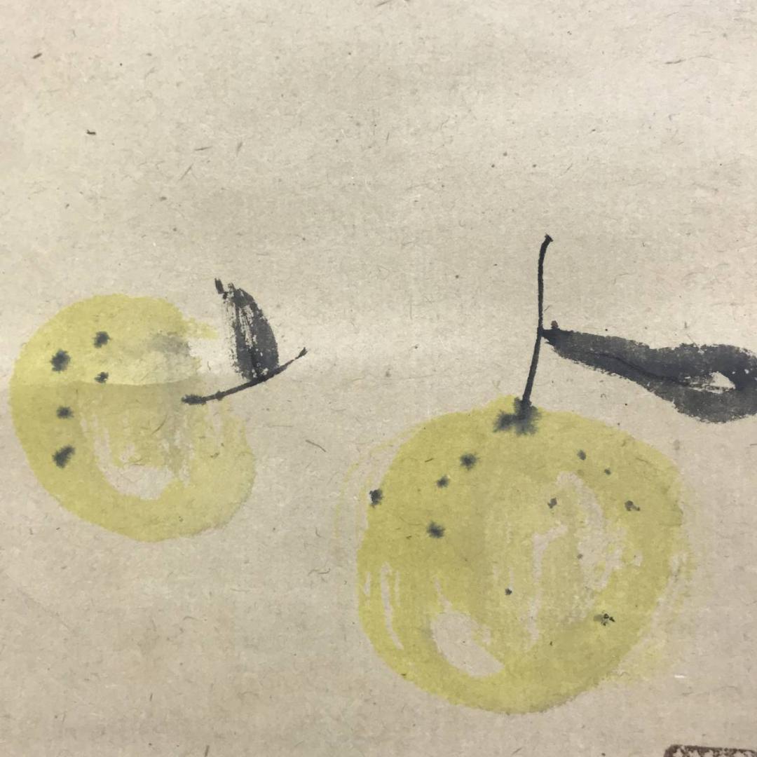 【複製】高浜虚子（句）/近藤浩一路（画）/柚子俳句/掛軸☆宝船☆AD-463