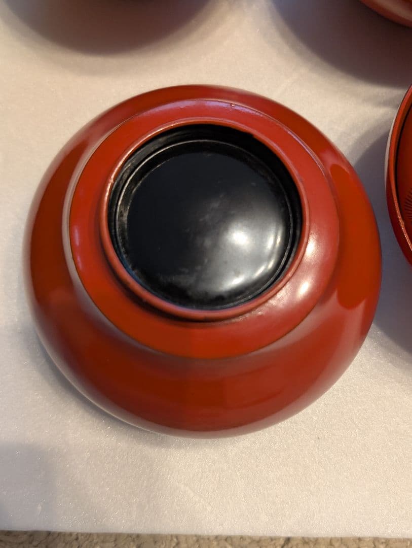 明治期 朱塗 蓋付 吸物椀 お椀 9客 ＋蓋のみ