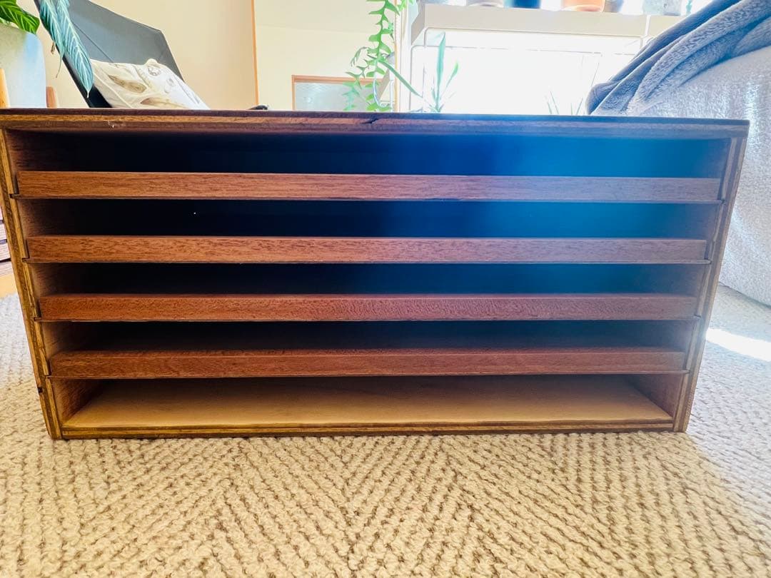 木製アンティーク　スライド棚　乾燥ラック