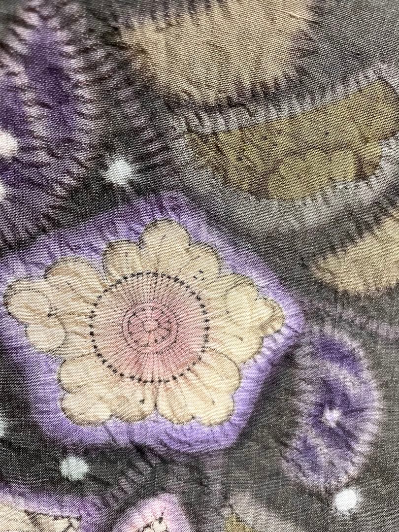 久保田一竹 大変珍しい真綿紬地 幻の辻が花 紋なし