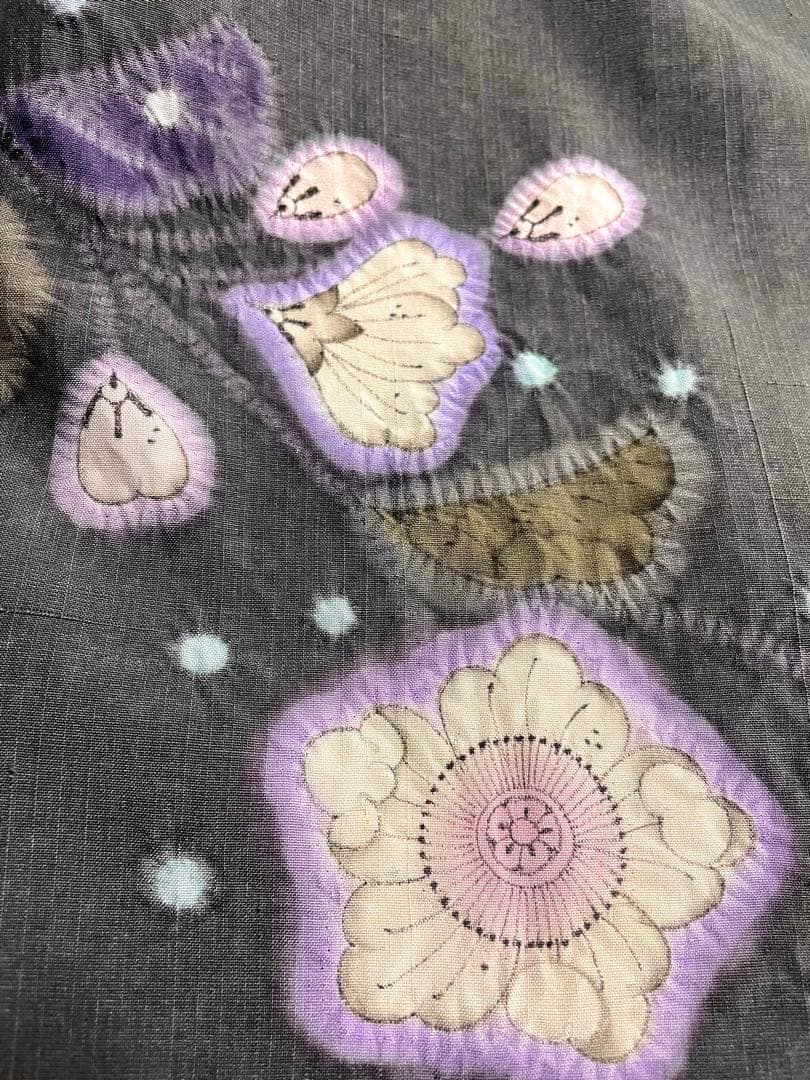 久保田一竹 大変珍しい真綿紬地 幻の辻が花 紋なし