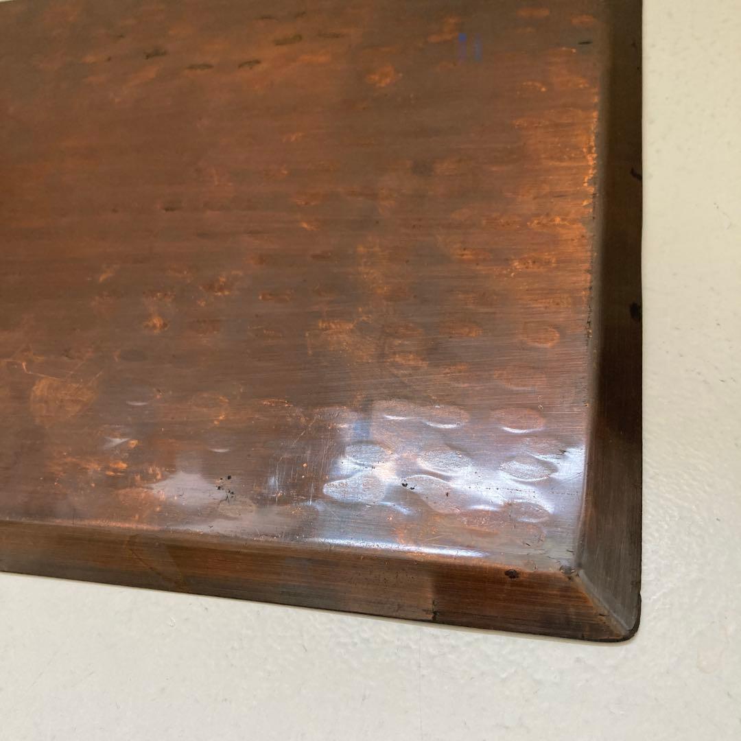 煎茶道具　銅製　打ち出し　急須盆