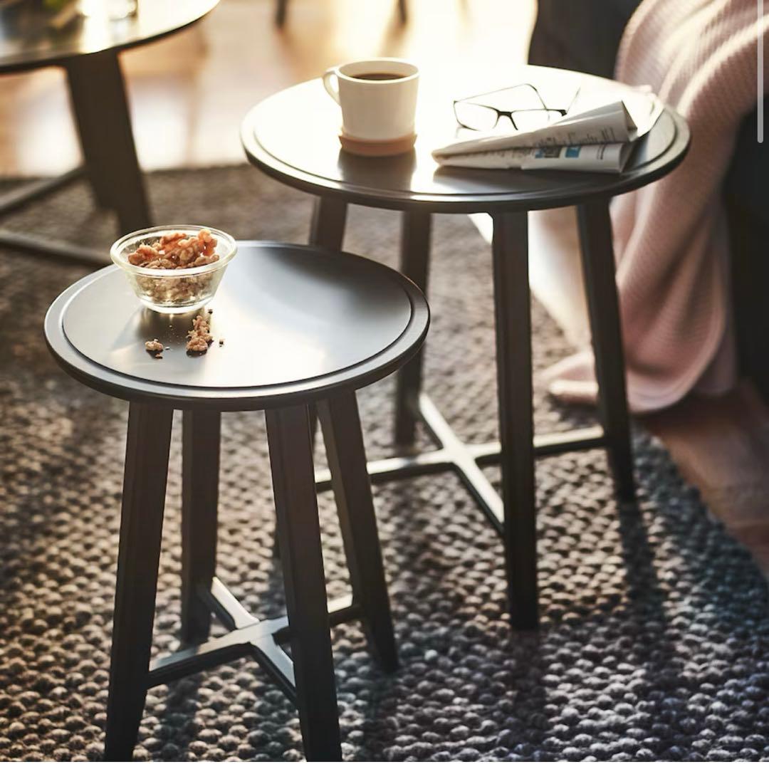 IKEA KRAGSTA クラーグスタ ネストテーブル2点セット, ブラック