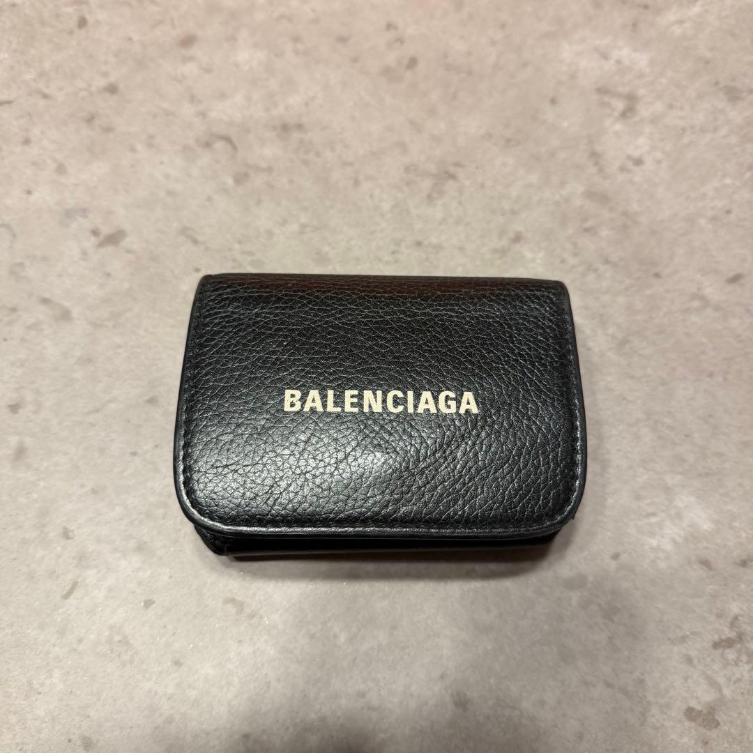 【すたあ】BALENCIAGA ミニ財布 黒 レザー