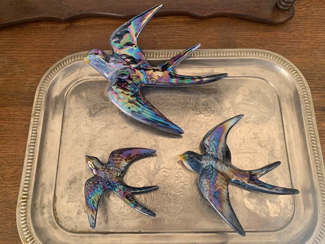 ベルギー　ツバメ　３個セット　壁掛け　ブロカント