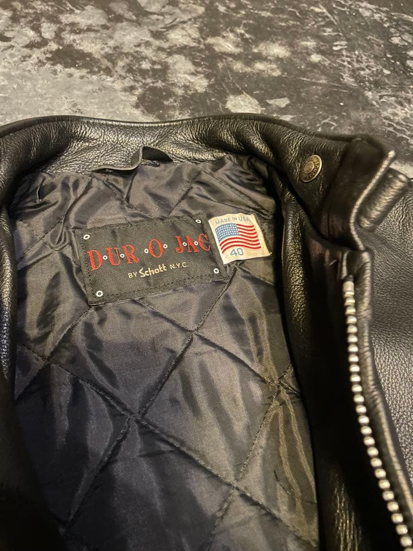 SCHOTT ショット シングルライダース ブラック40 ビンテージ 逆ハの字