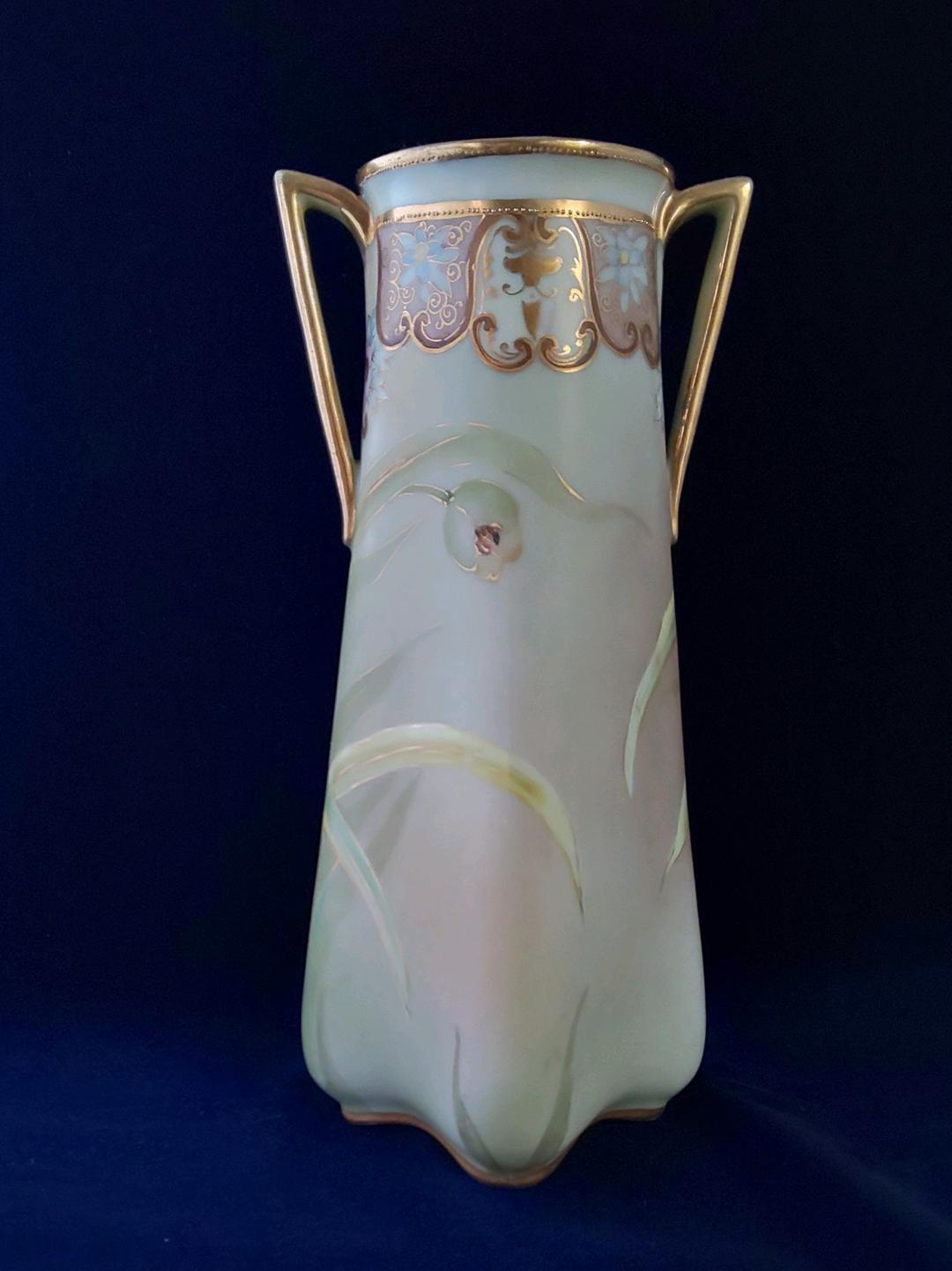 SALE❗️ オールドノリタケ  花瓶 欄の花  金彩  金点盛り 和の雰囲気