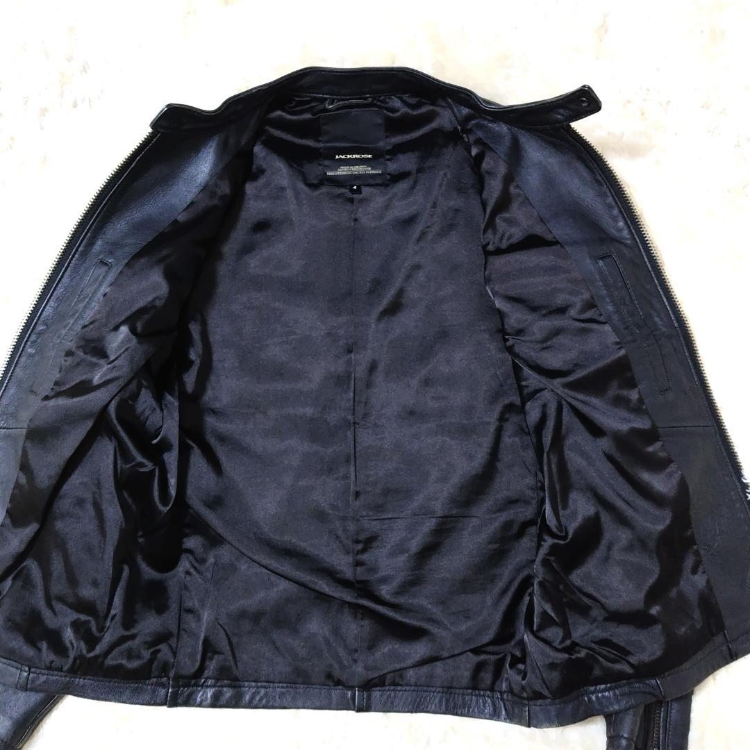 ジャックローズ ライダースジャケット ラムレザー サイズ4 シングル ブラック