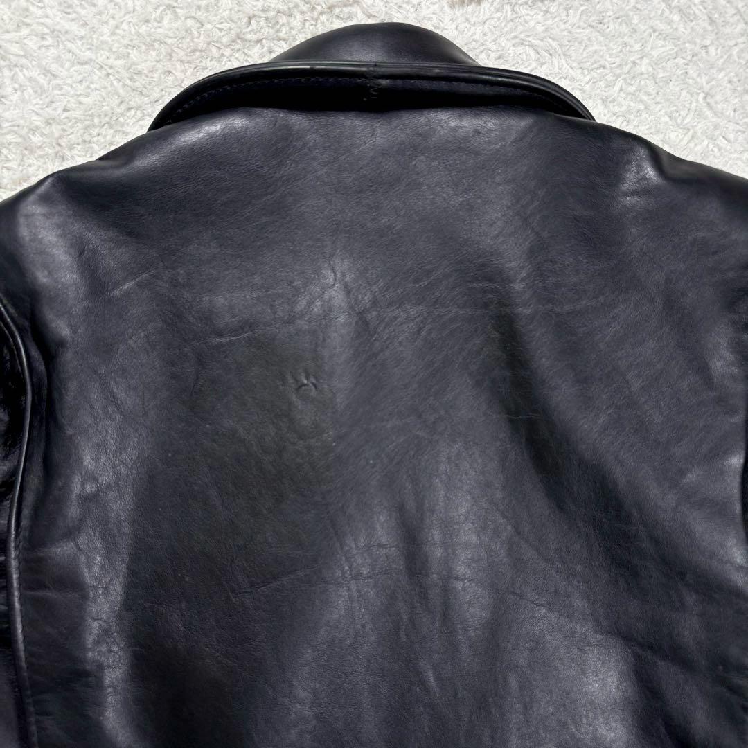 ✨希少・ボアライナー✨ショット　トラッカージャケット　レザー　米国製　袖リブ　黒