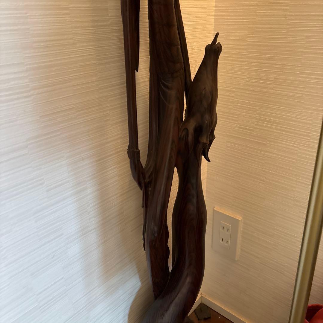 アジアンスタイル 木製彫刻 約130センチ