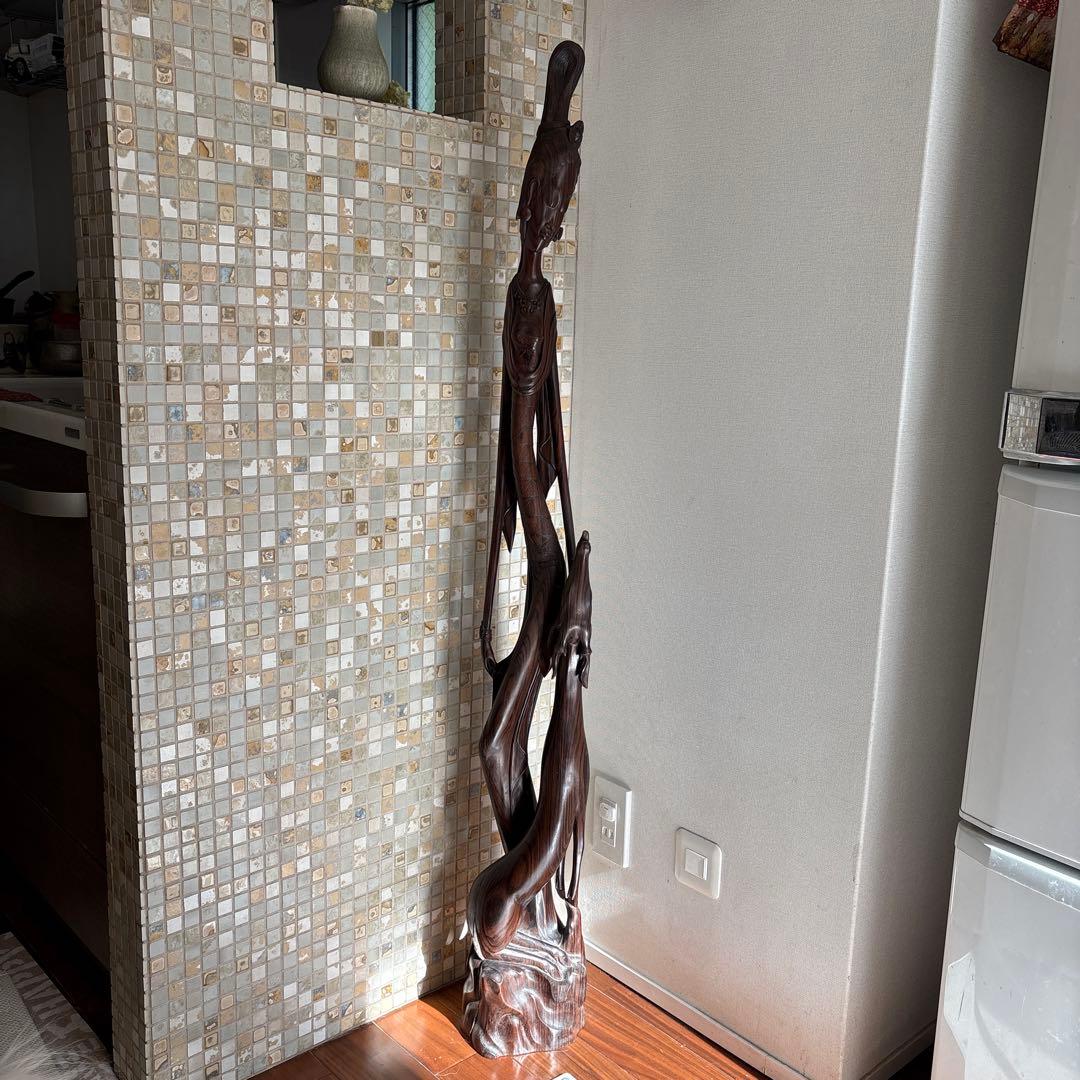 アジアンスタイル 木製彫刻 約130センチ