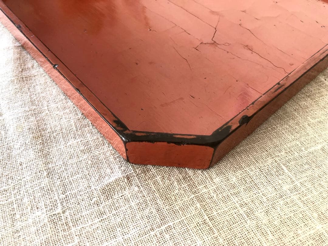 古美術 根来 隅切盆(折敷)