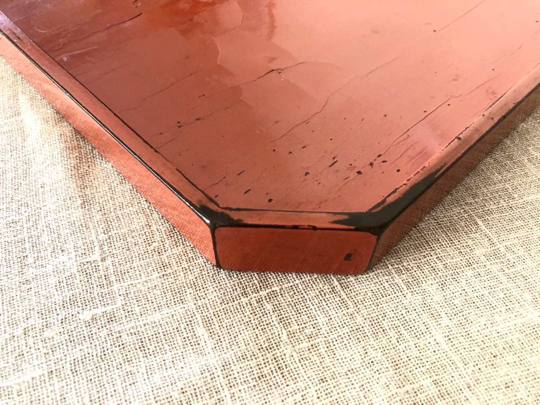 古美術 根来 隅切盆(折敷)