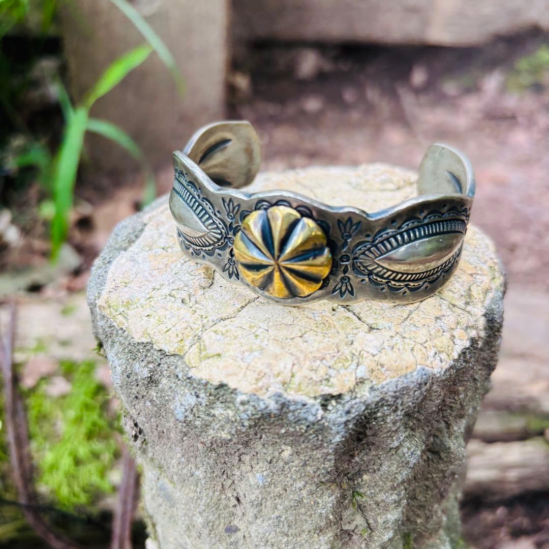 YEALOW クッシュマン　シルバーバングル　ナバホ　navajo インディアン