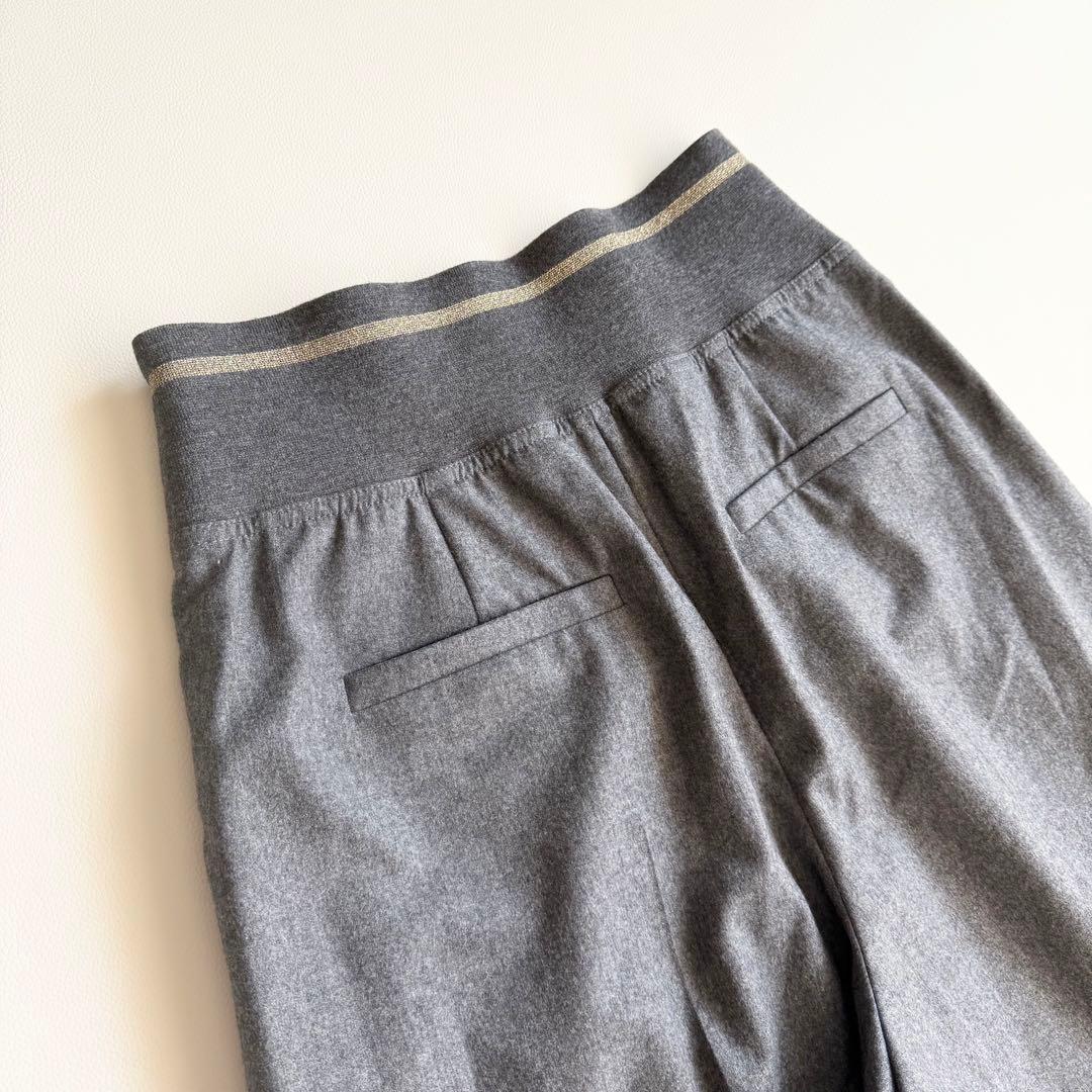 【ブルネロクチネリ】ガウチョパンツ クロップド丈 モニーレライン風 42 グレー