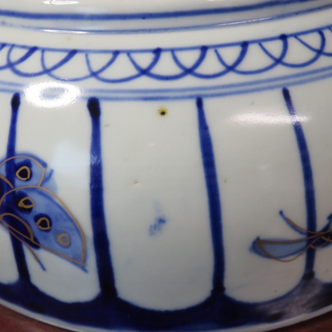 三組丼 山水 染付 二重高台 明治 三つ丼 三つ鉢 古伊万里 江戸 明治