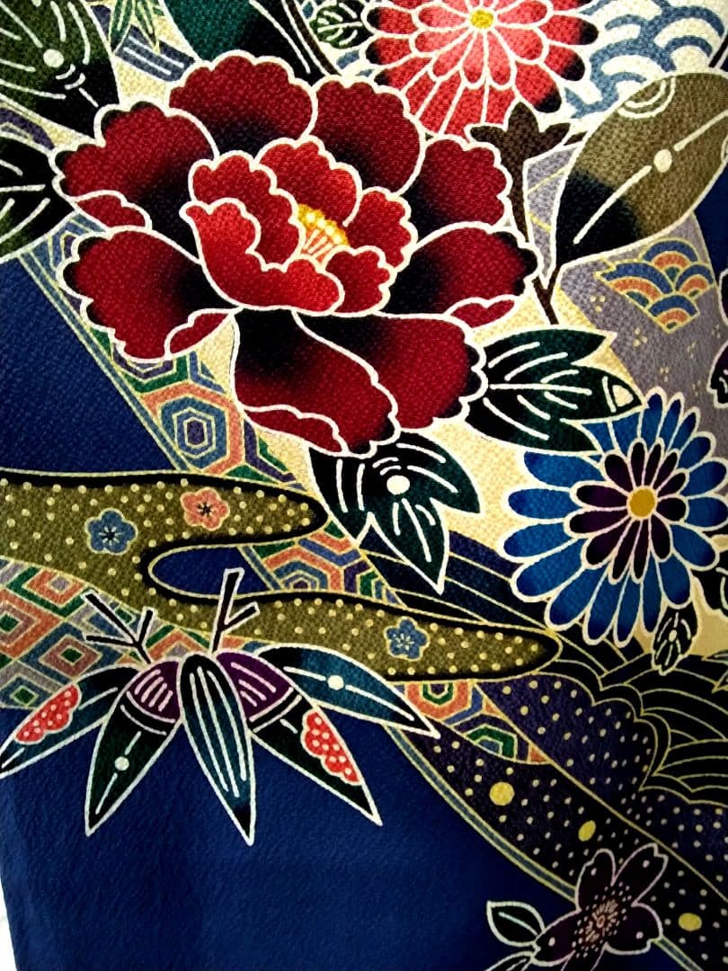 振袖フルセット、正絹紅型成人式、重ね衿、帯揚げ帯締め、西陣袋帯、襦袢、ガード加工