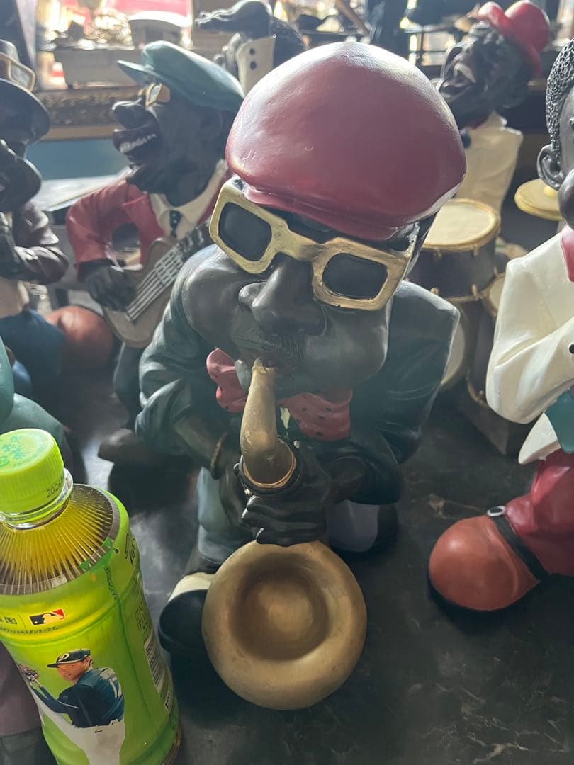 ジャズ人形、38センチ、FRP製黒人人形、JAZZ人形、JAZZ黒人バンド、