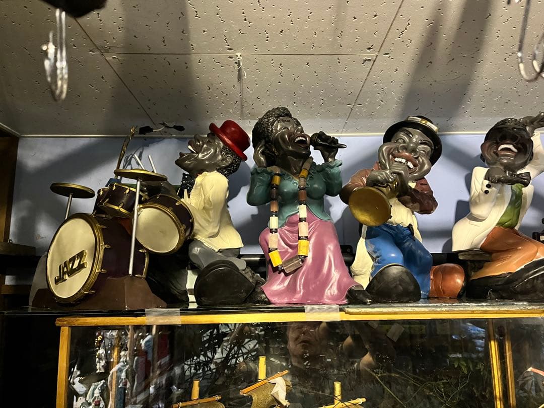 ジャズ人形、38センチ、FRP製黒人人形、JAZZ人形、JAZZ黒人バンド、