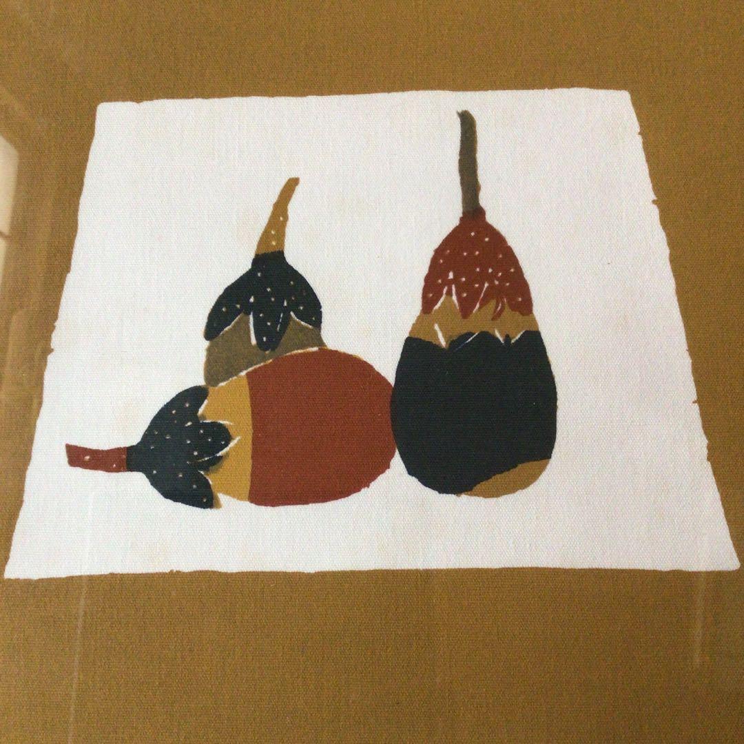 人間国宝　芹沢銈介　型絵染　【茄子】　求龍堂刷　写